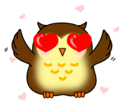 Owl with 40 emotion or pattern sticker #7551680