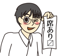 I drink sake happily. sticker #7551997