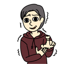 I drink sake happily. sticker #7552011