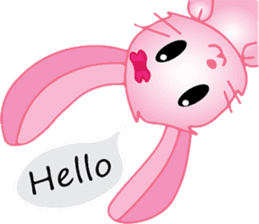 pink bunny cute sticker #7553804