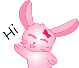 pink bunny cute sticker #7553805