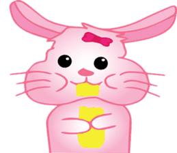 pink bunny cute sticker #7553806