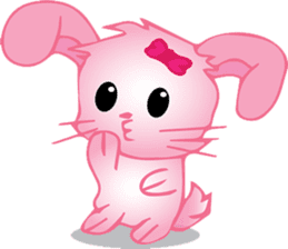pink bunny cute sticker #7553807
