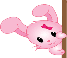 pink bunny cute sticker #7553809