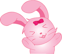 pink bunny cute sticker #7553810