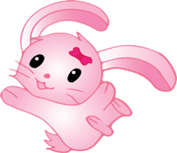 pink bunny cute sticker #7553811