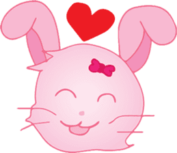 pink bunny cute sticker #7553812