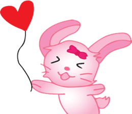 pink bunny cute sticker #7553815