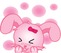 pink bunny cute sticker #7553818