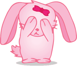 pink bunny cute sticker #7553819