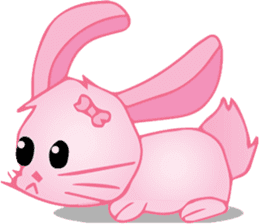 pink bunny cute sticker #7553820