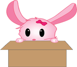 pink bunny cute sticker #7553823