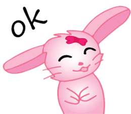 pink bunny cute sticker #7553824