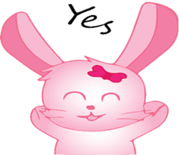 pink bunny cute sticker #7553825