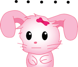 pink bunny cute sticker #7553828