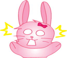 pink bunny cute sticker #7553829