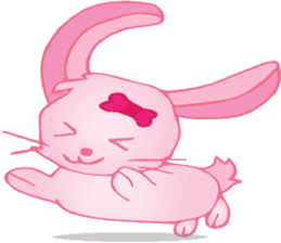 pink bunny cute sticker #7553831