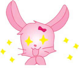 pink bunny cute sticker #7553832