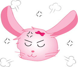 pink bunny cute sticker #7553834