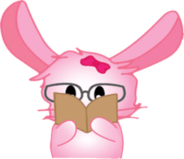 pink bunny cute sticker #7553835