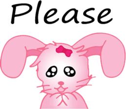 pink bunny cute sticker #7553837