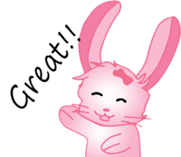 pink bunny cute sticker #7553838