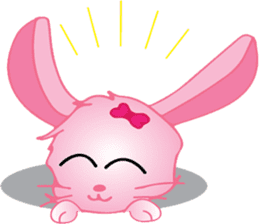 pink bunny cute sticker #7553839