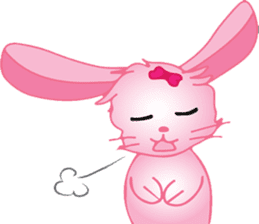 pink bunny cute sticker #7553841