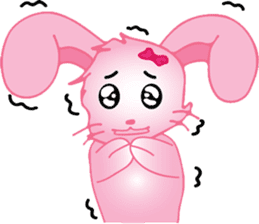 pink bunny cute sticker #7553842