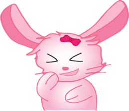 pink bunny cute sticker #7553843