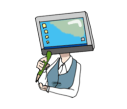 Personal computer women everyday sticker #7554336