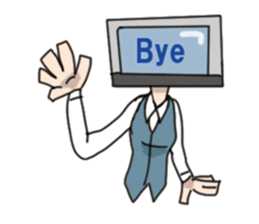 Personal computer women everyday sticker #7554361