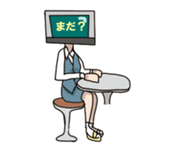 Personal computer women everyday sticker #7554362
