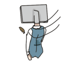 Personal computer women everyday sticker #7554363
