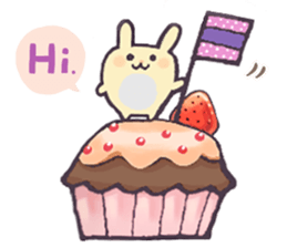 A rabbit and teatime.(English) sticker #7555808