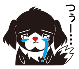 White dog and black dog.1 sticker #7557749