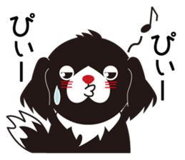 White dog and black dog.1 sticker #7557758