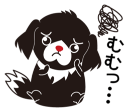 White dog and black dog.1 sticker #7557763