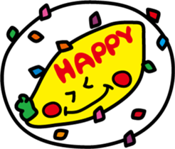 Omelet stuffed with fried rice sticker #7558790