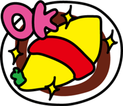 Omelet stuffed with fried rice sticker #7558792