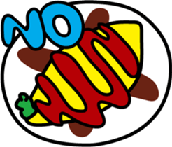 Omelet stuffed with fried rice sticker #7558793