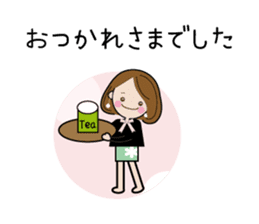 Sticker of cute working women sticker #7559693