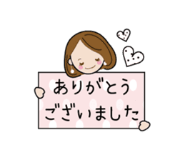 Sticker of cute working women sticker #7559695