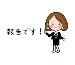 Sticker of cute working women sticker #7559704