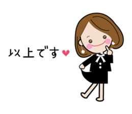 Sticker of cute working women sticker #7559706