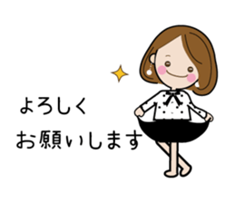 Sticker of cute working women sticker #7559708