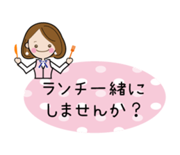 Sticker of cute working women sticker #7559719