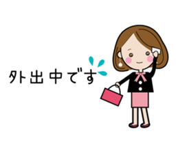 Sticker of cute working women sticker #7559725