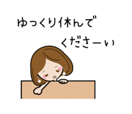 Sticker of cute working women sticker #7559730