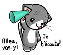 Stickers with a pretty cat (french) sticker #7560421